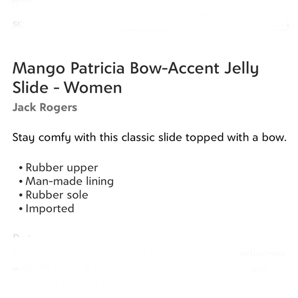 Jack Rodgers Mango Patricia Bow Accent Jelly Slide Woman’s Size 7 - Picture 7 of 7